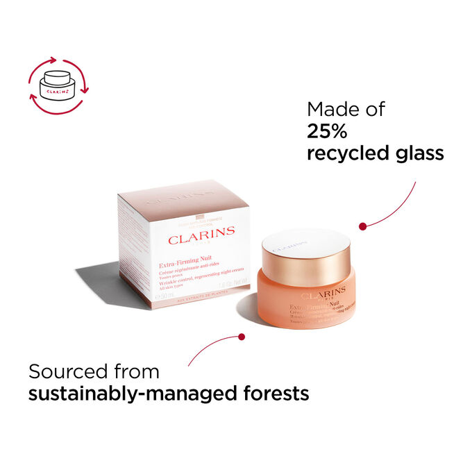 Extra-Firming Night Cream pack from sustainably-managed forests